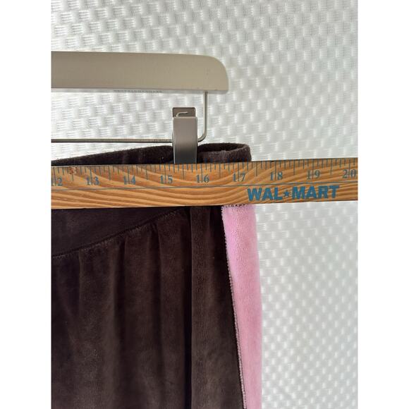 Vtg Y2k Jane Ashley Women's Two Piece Velour Sweat Track Suit Brown Pink 1x - Picture 9 of 14